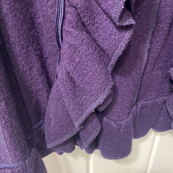 ‎Purple wool jacket with ruffle - Picture 3 of 8